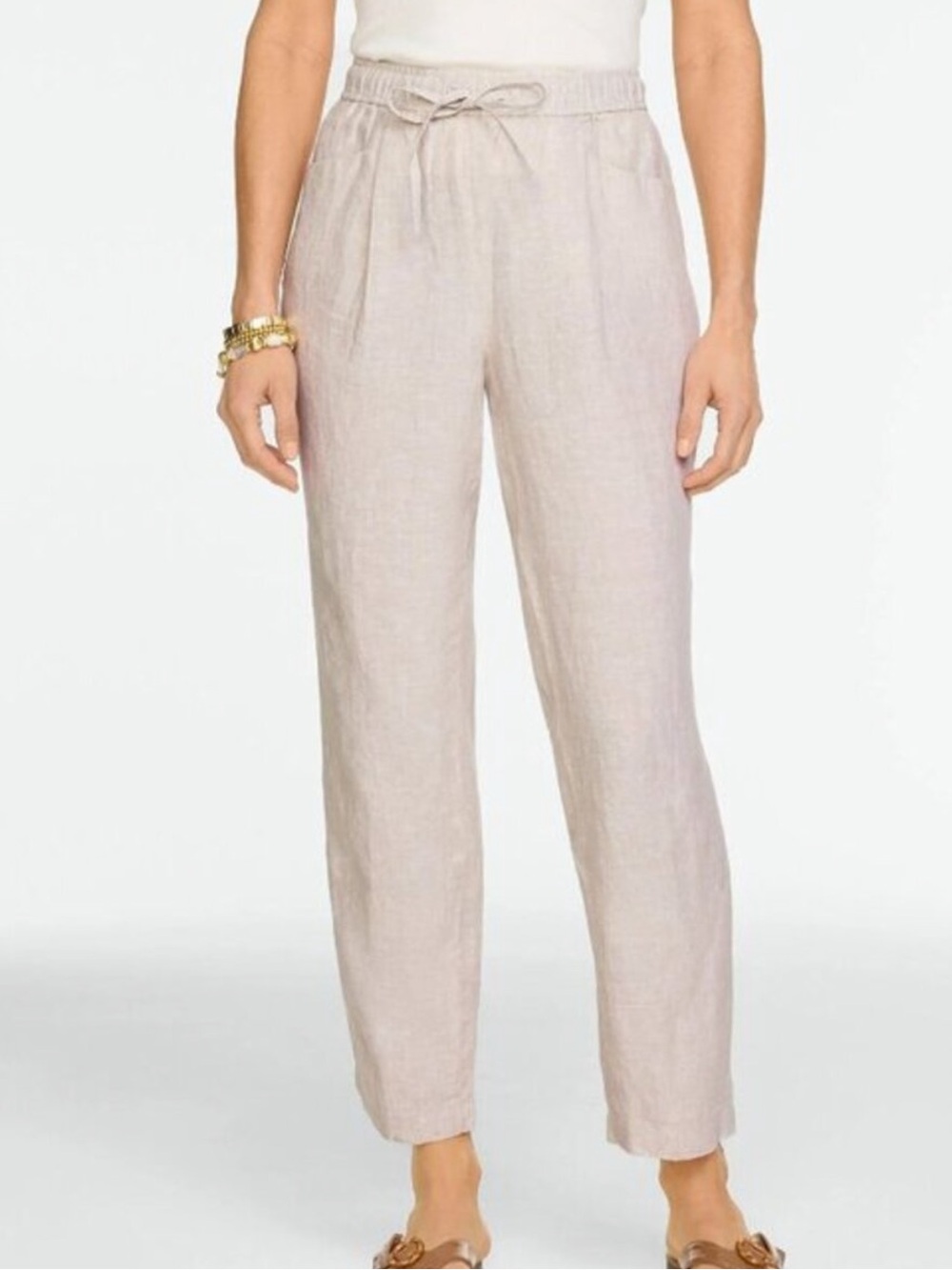 Old Navy Drawstring Linen Ankle Pants - Straight Tapered Leg